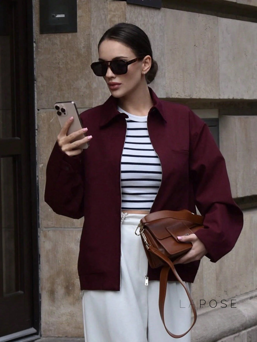 Eliza Collared Bomber Jacket