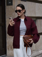 Eliza Collared Bomber Jacket