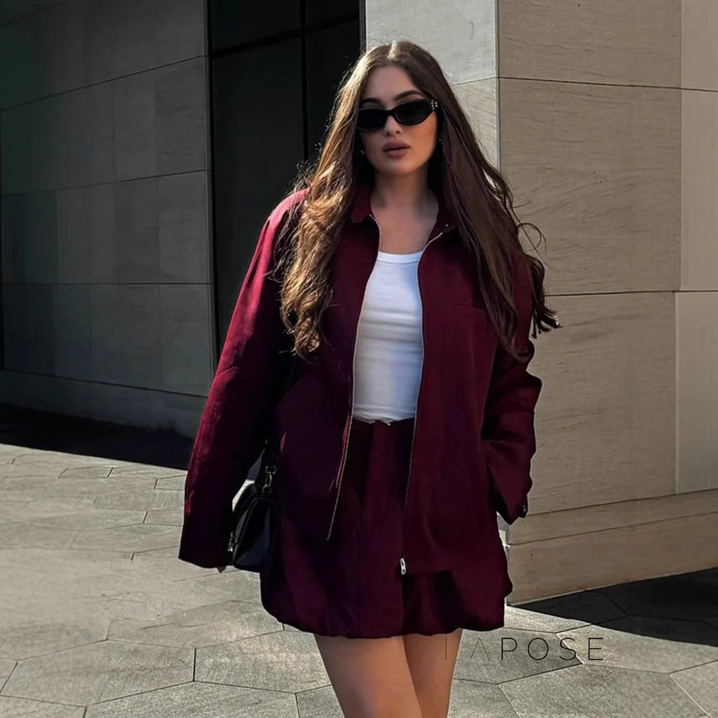 Eliza Collared Bomber Jacket