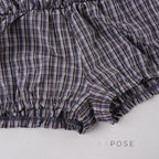 Elora Plaid Crop Skirt Set
