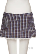 Elora Plaid Crop Skirt Set