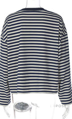 Elva Contrast Stripe Long Sleeve Top