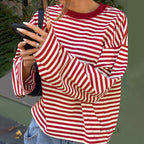 Elva Contrast Stripe Long Sleeve Top