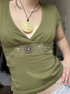 Elyzabeth Floral V-Neck Top