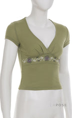 Elyzabeth Floral V-Neck Top