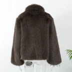 Eman Plush Faux Fur Jacket