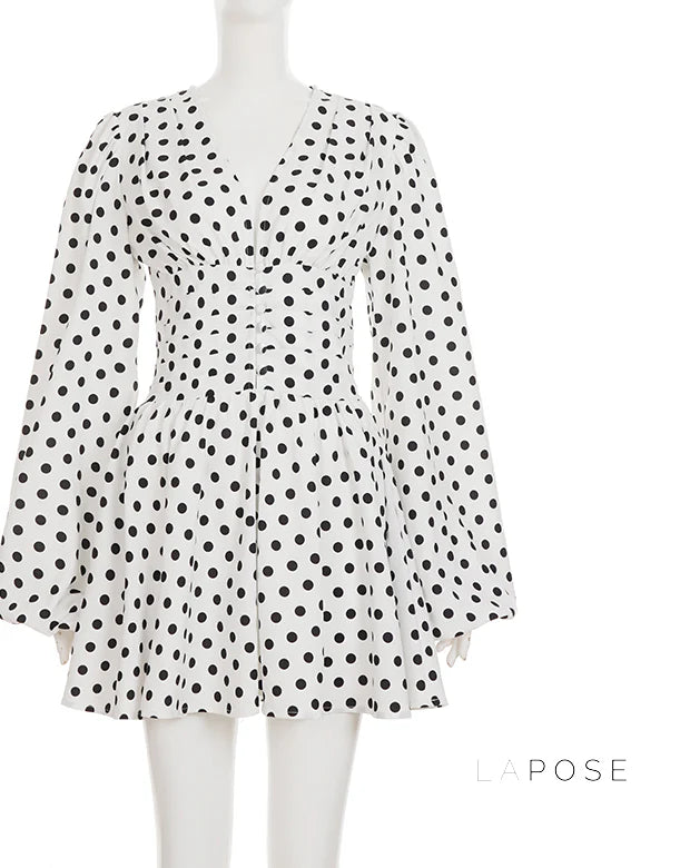 Embry Polka Dot Puff Sleeve Dress