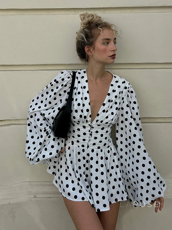 Embry Polka Dot Puff Sleeve Dress
