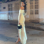 Emely Off-Shoulder Ruched Gown