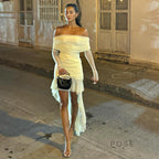 Emely Off-Shoulder Ruched Gown