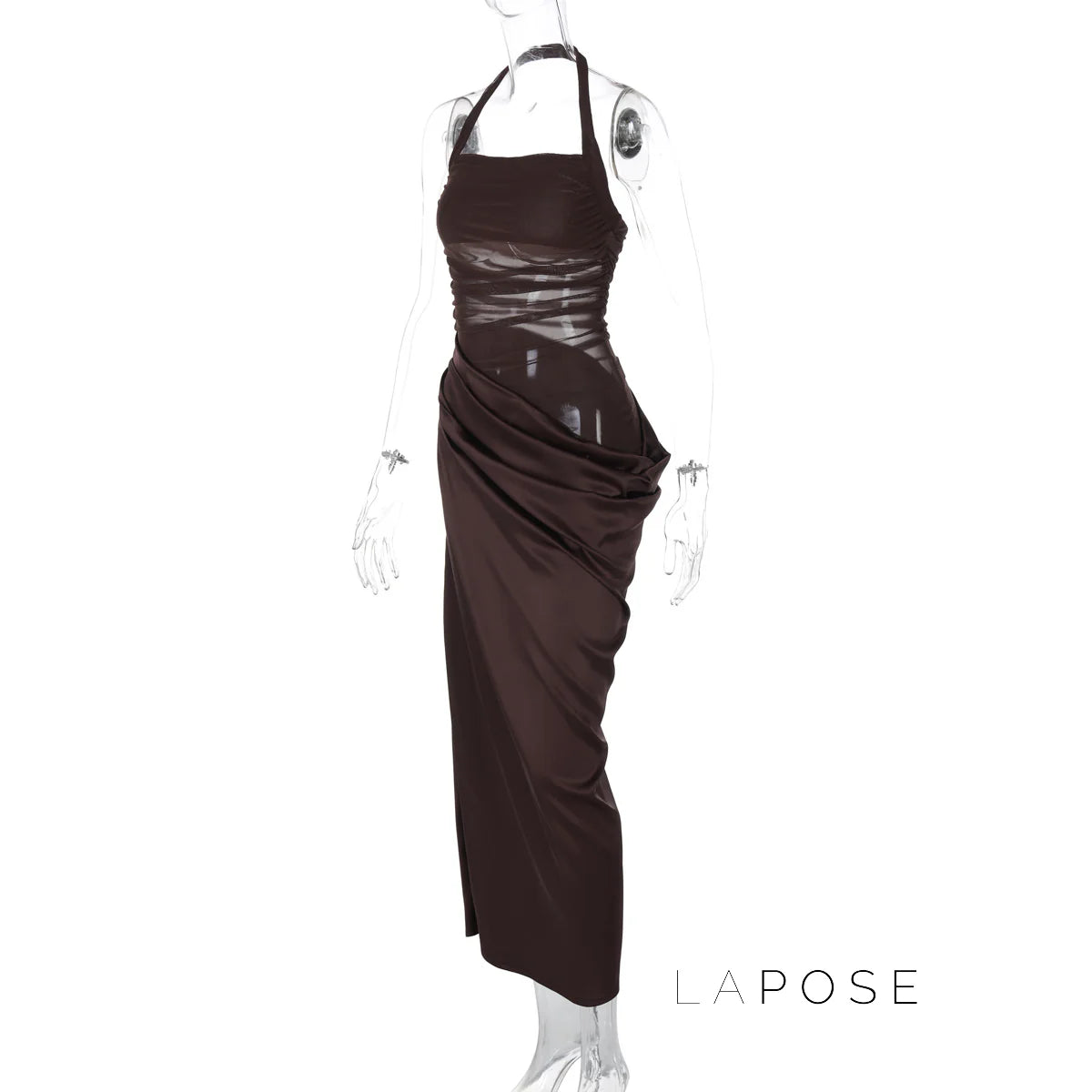 Emi Pleated Halter Maxi Dress