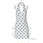 Emmilyn Polka Dot Halter Midi Dress