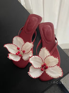 Emori Floral Kitten Heel Sandals