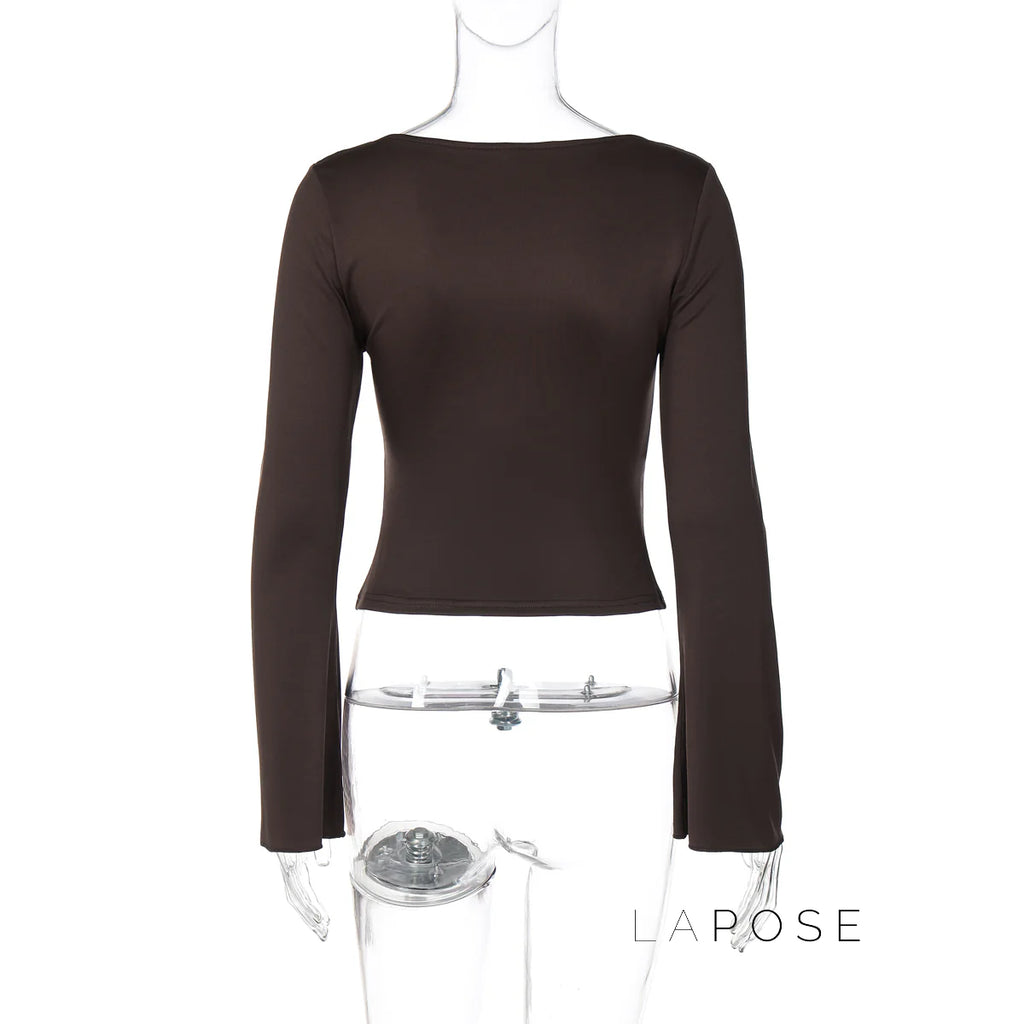 Eulalia Lace Flared Sleeve Top