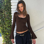 Eulalia Lace Flared Sleeve Top
