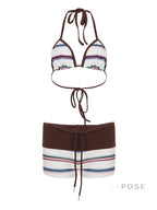 Evaleigh Colorblock Halter Bikini Set