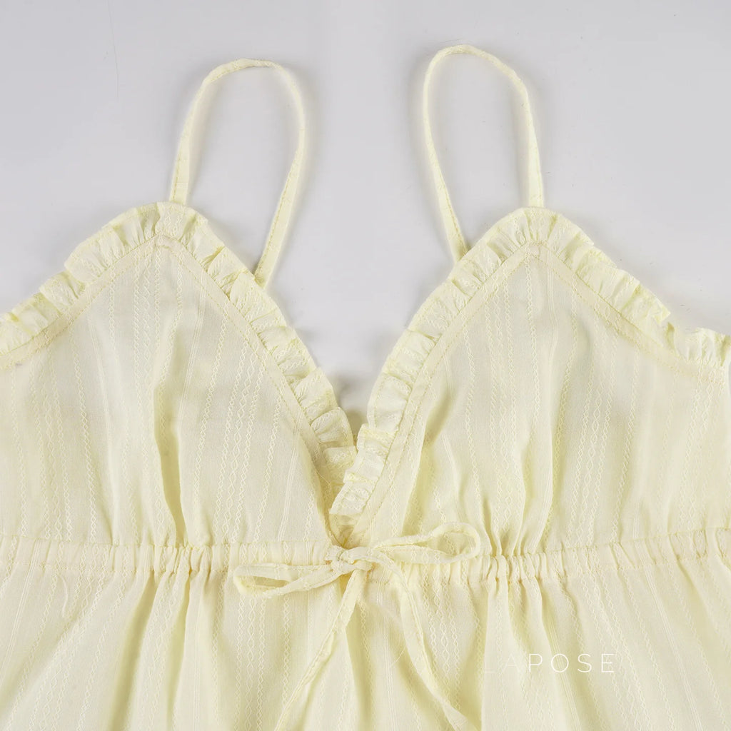 Evelia Bow Ruffle Cami Top