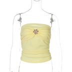 Everlee Metal Bandeau Crop Top