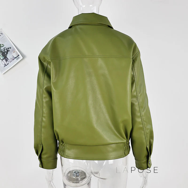 Evie Oversize Leather Jacket