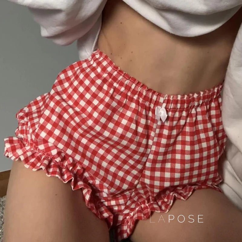 Fatoumata Bow Plaid Shorts