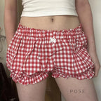 Fatoumata Bow Plaid Shorts