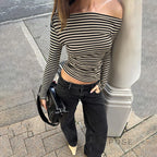 Filomena Off-Shoulder Striped Top