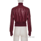 Florencia Cropped Faux Leather Jacket