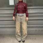 Florencia Cropped Faux Leather Jacket
