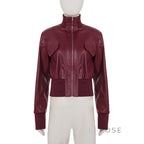 Florencia Cropped Faux Leather Jacket