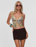Francisca Animal Swirl Sequin Top