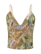 Francisca Animal Swirl Sequin Top