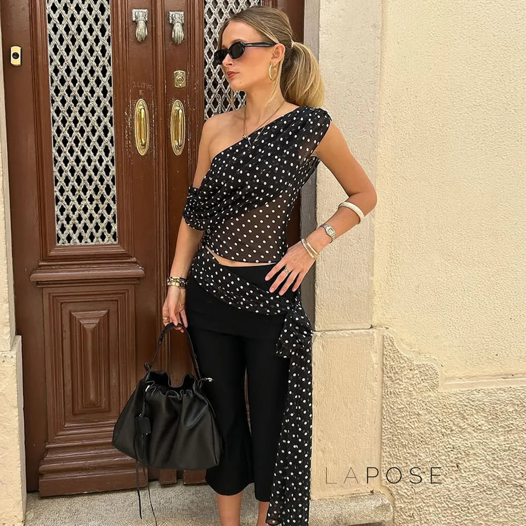 Goldy Polka Dot Off-Shoulder Top
