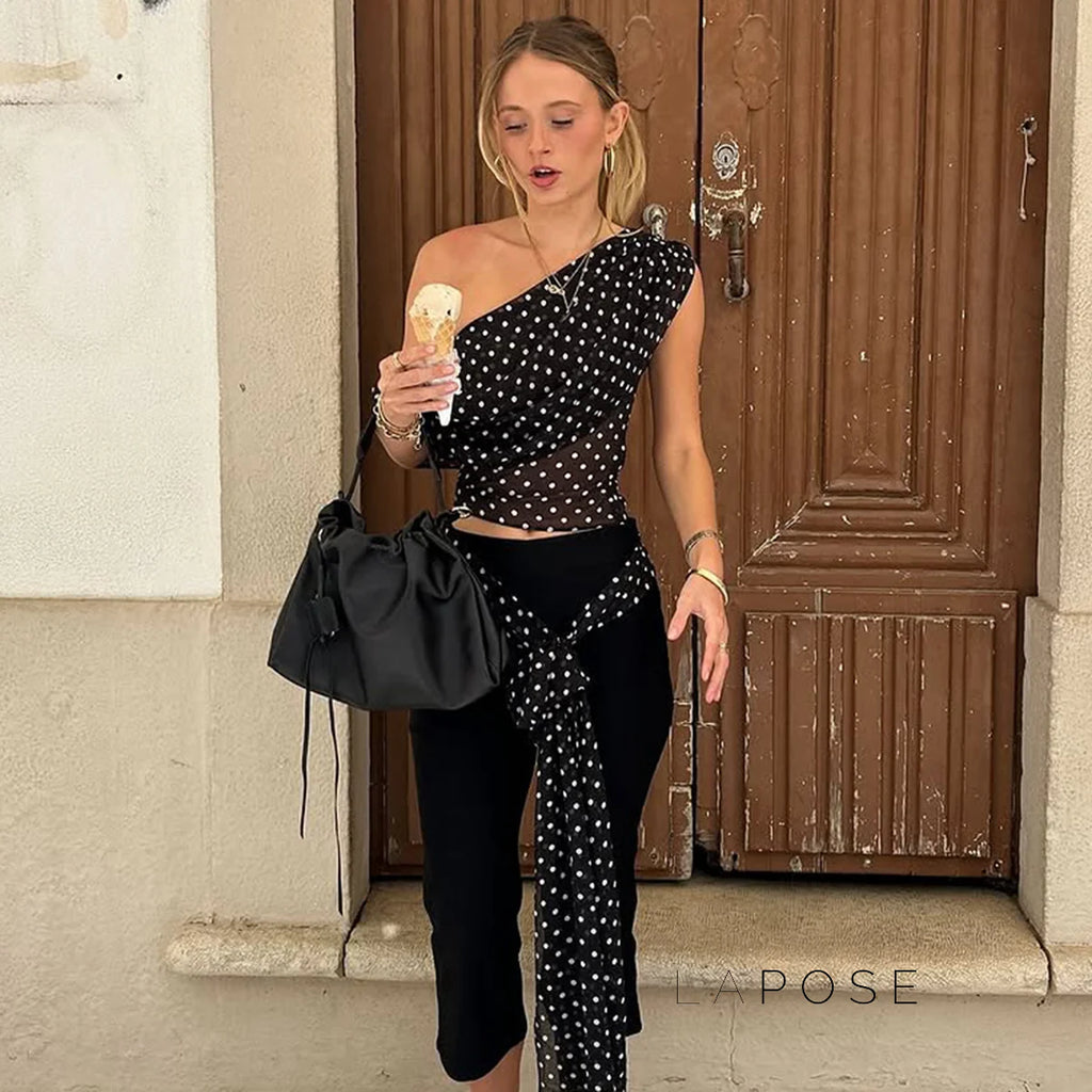 Goldy Polka Dot Off-Shoulder Top