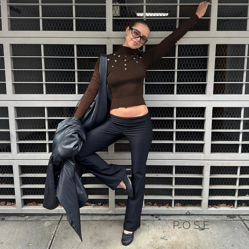 Graciela Ribbed Turtleneck Top