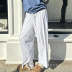 Grey Floral Drawstring Lounge Pants