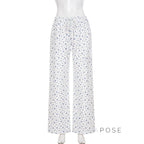 Grey Floral Drawstring Lounge Pants
