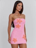 Hala Floral Appliqué Mini Dress