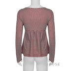 Haley Red Striped Lace Top