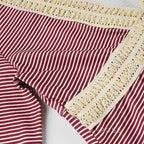 Haley Red Striped Lace Top