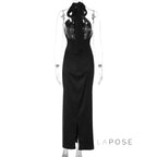 Haniya Halter Backless Maxi Dress
