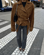 Hareem Suede Double-Breasted Jacket