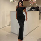 Hayat One-Shoulder Ruched Maxi Dress