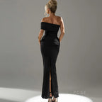 Hayat One-Shoulder Ruched Maxi Dress
