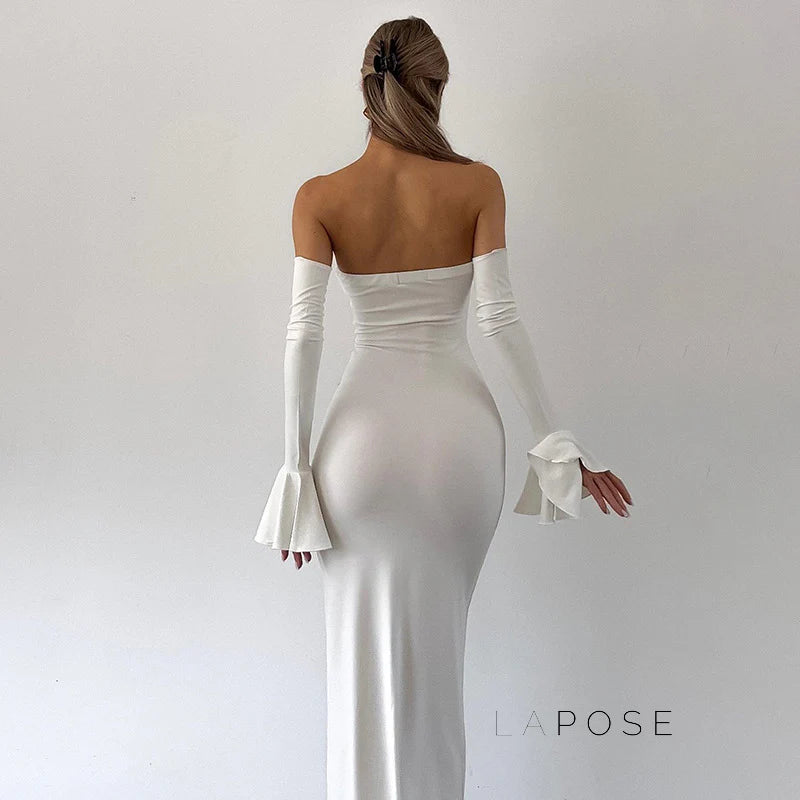 Haydee Off Shoulder Fishtail Dress
