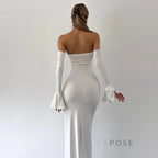 Haydee Off Shoulder Fishtail Dress