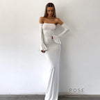 Haydee Off Shoulder Fishtail Dress