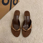 Hayven Retro Rivet Stiletto Sandals