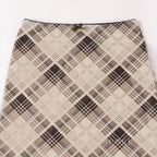Hayzlee Plaid Bow Midi Skirt