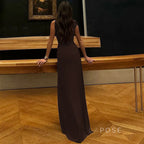 Hazelynn One Shoulder Mesh Maxi Dress