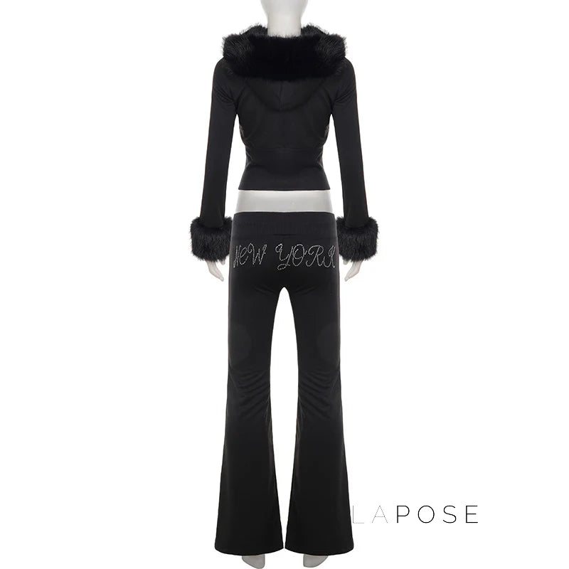 Hendrix Fluffy Rhinestone Lounge Set